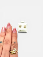 10K Gold Pink Turtle Stud Earrings