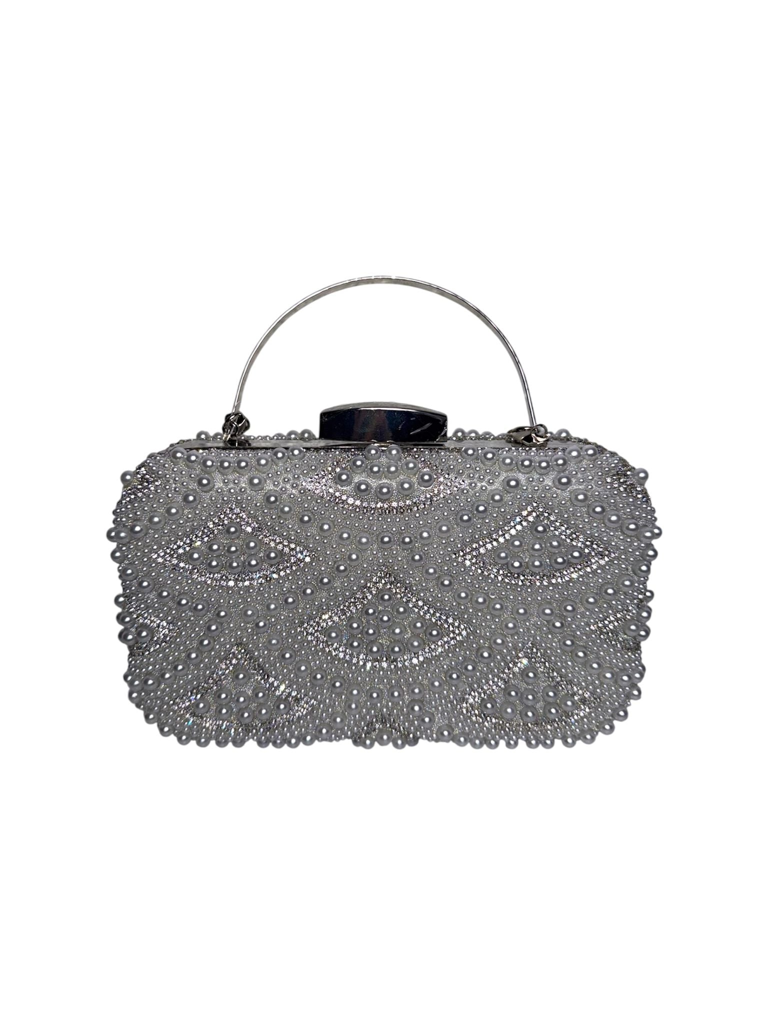 Pearl Treasure Silver Clutch