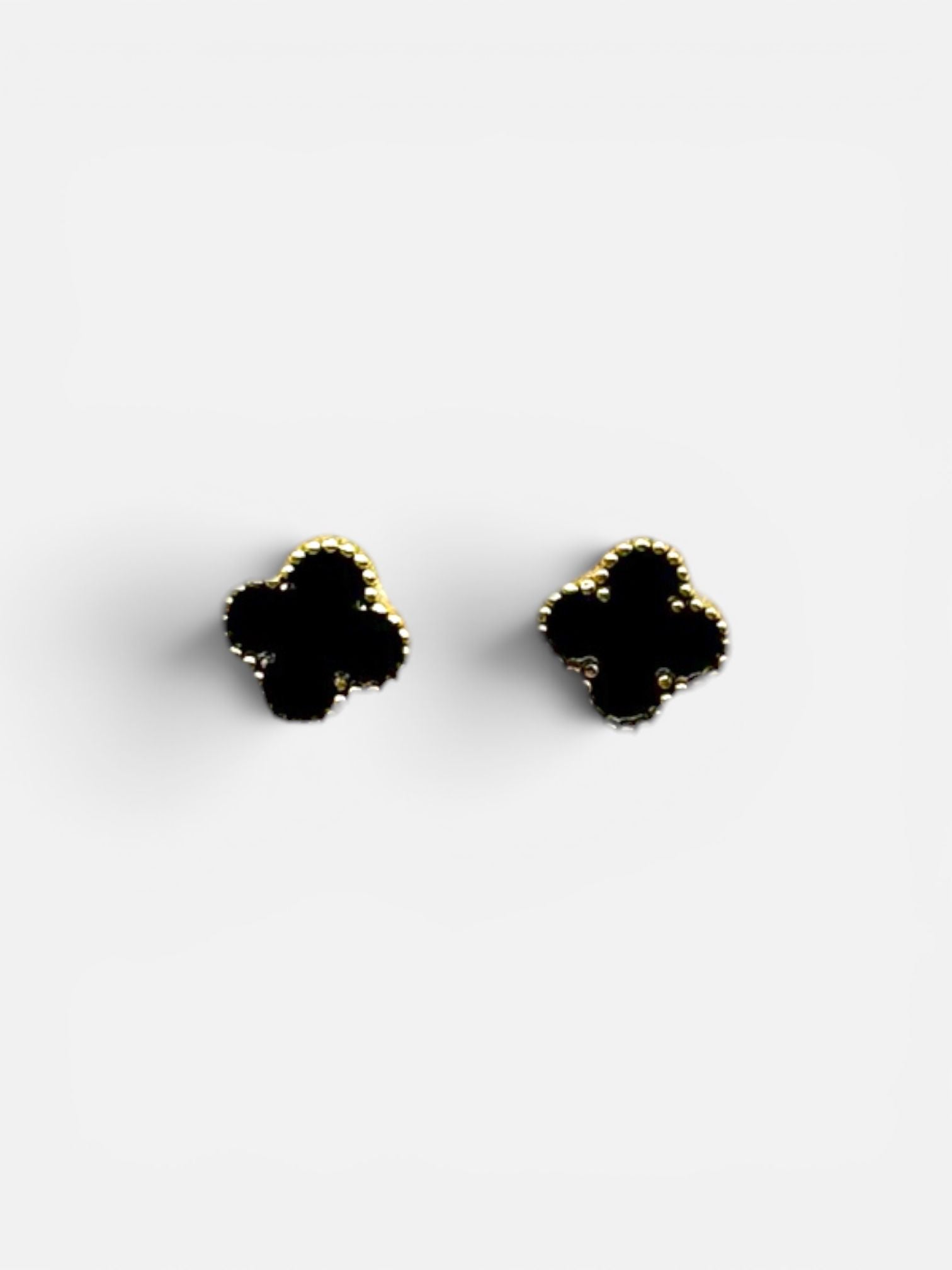 10K Gold Clover Stud Earrings