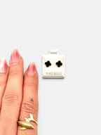 10K Gold Clover Stud Earrings