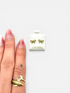 10K Gold Bow Stud Earrings