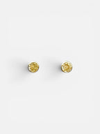 10K Gold Circle Diamond Cut Stud Earrings