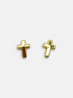 10K Gold Cross Stud Earrings