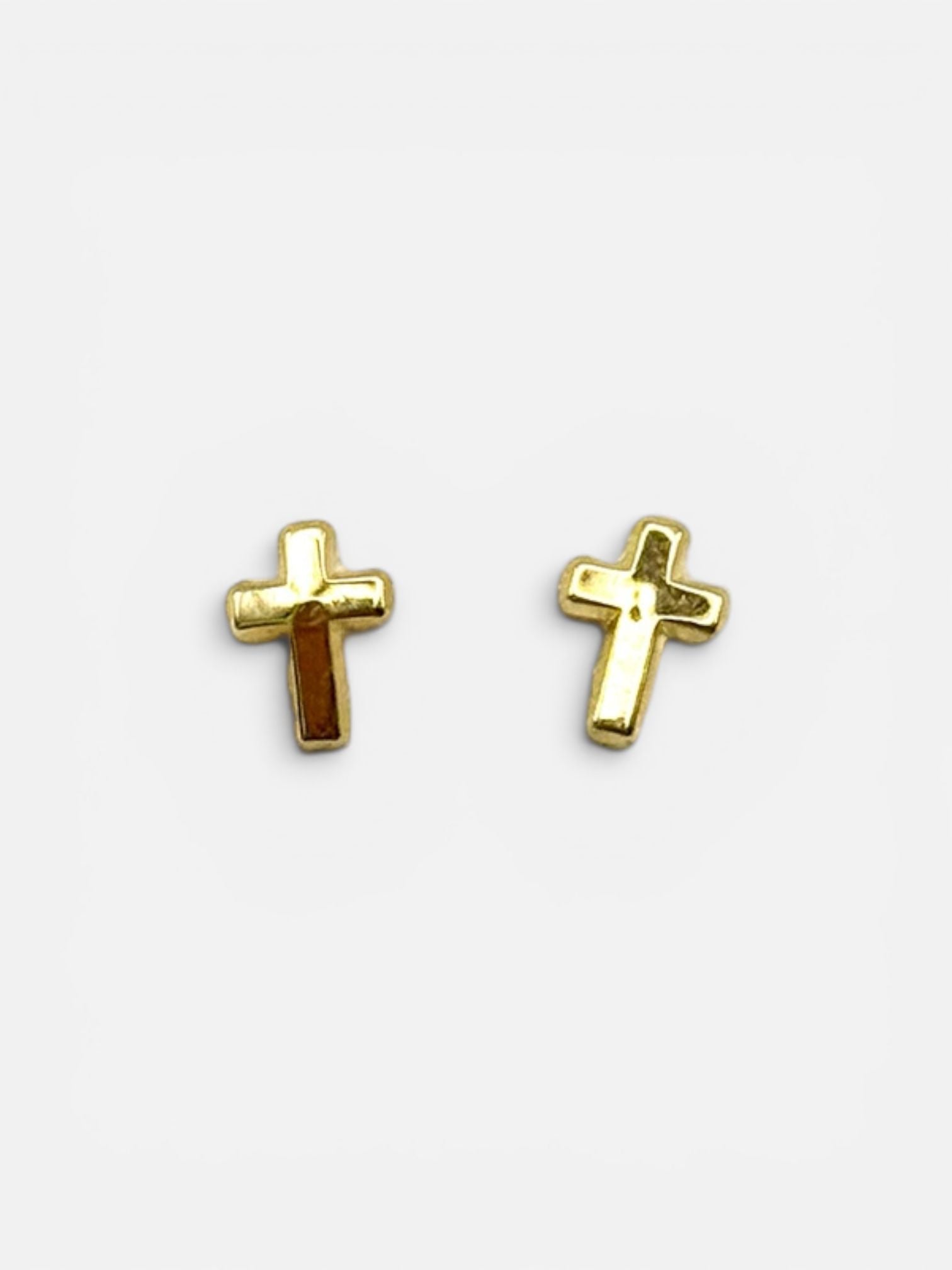 10K Gold Cross Stud Earrings