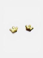 10K Gold Crown Stud Earrings