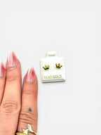 10K Gold Crown Stud Earrings