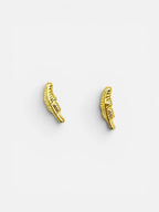 10K Gold Feather Stud Earrings