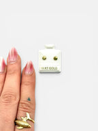 10K Gold Flat Circle Stud Earrings