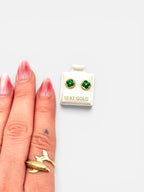 10K Gold Flower Stud Earrings