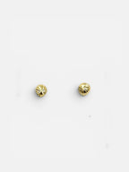 10K Gold Half Sphere Diamond Cut Stud Earrings
