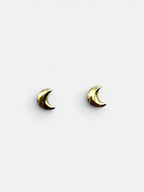 10K Gold Moon Stud Earrings