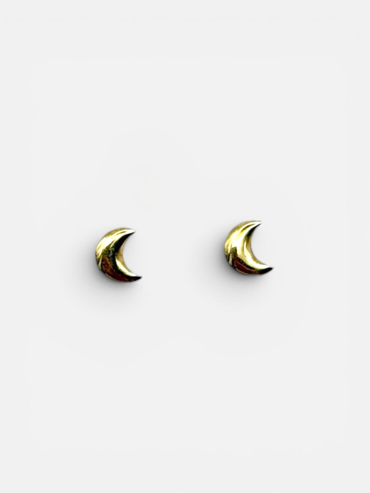 10K Gold Moon Stud Earrings