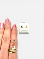 10K Gold Moon Stud Earrings