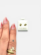 10K Gold Star-Moon Stud Earrings