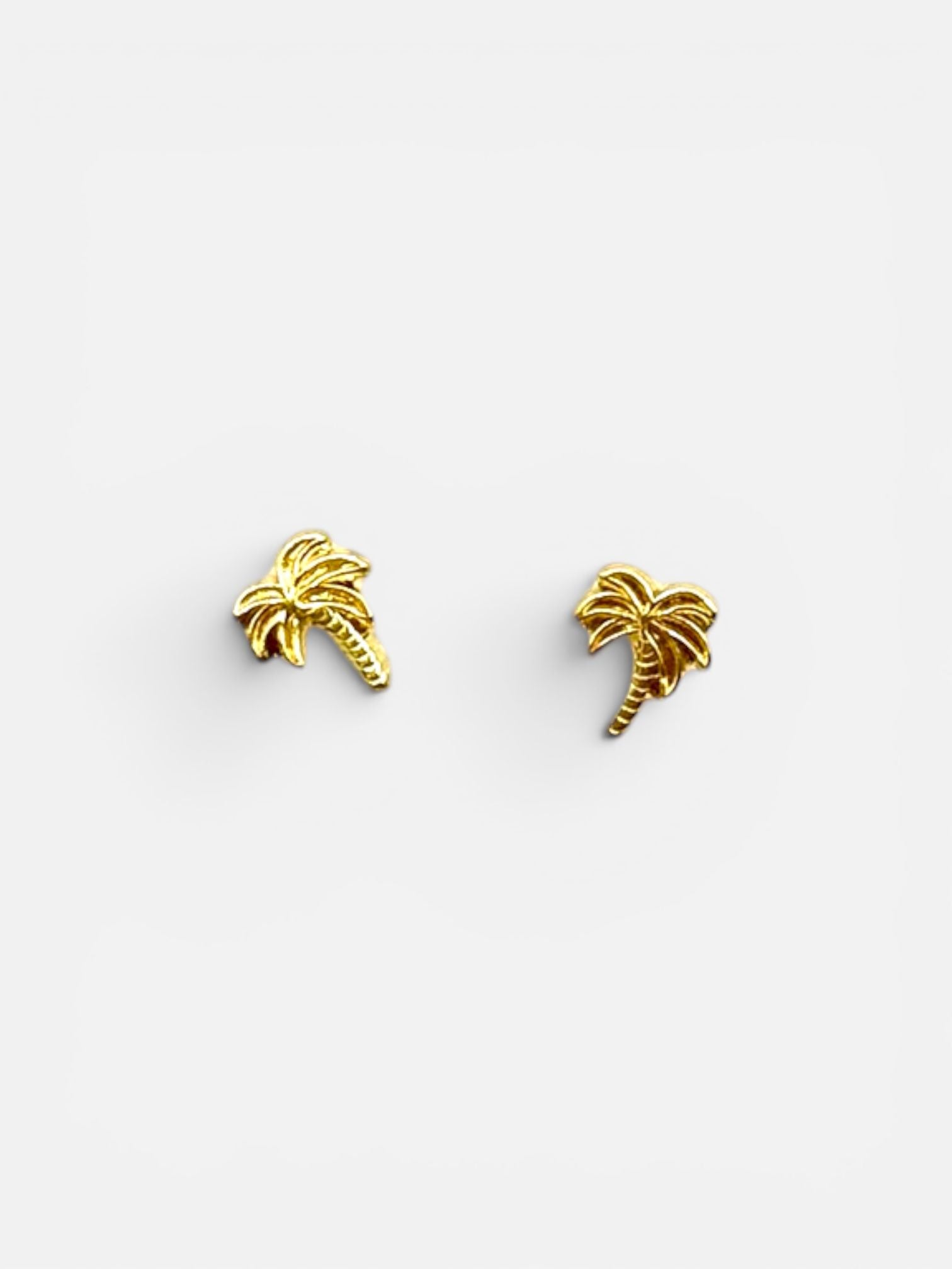 10K Gold Palm Tree Stud Earrings