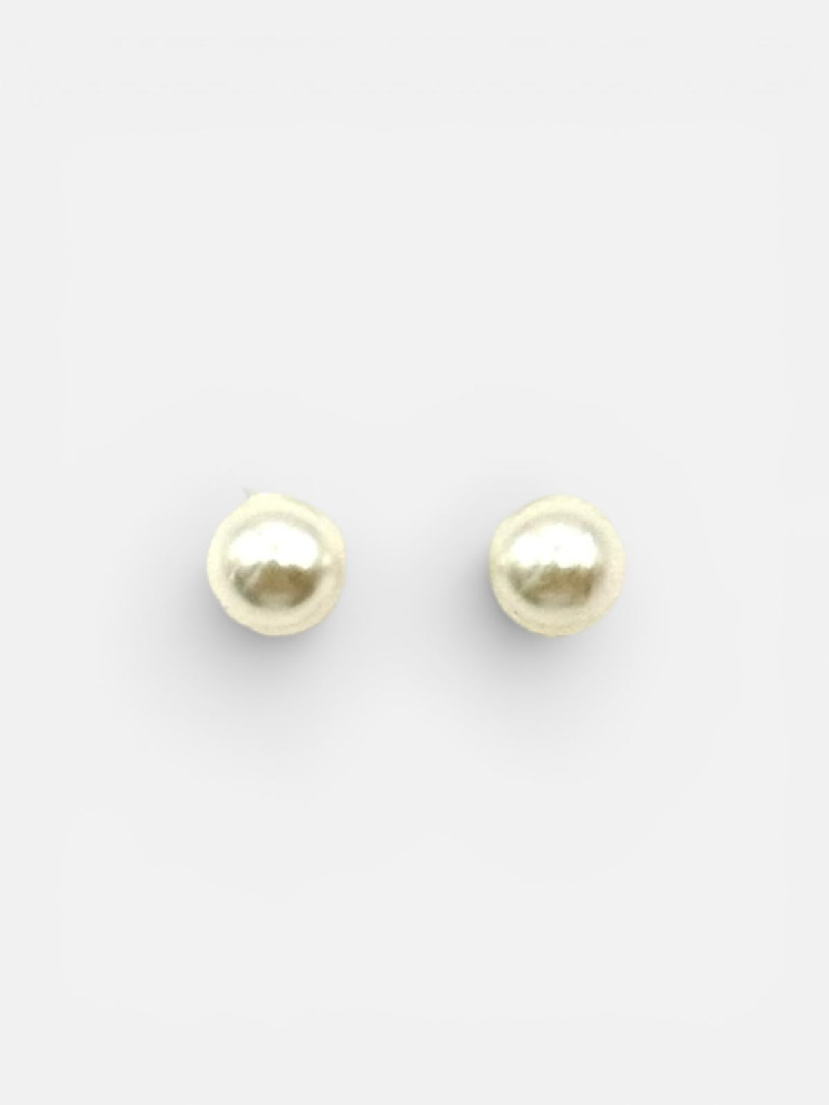 10K Gold Pearl Stud Earrings