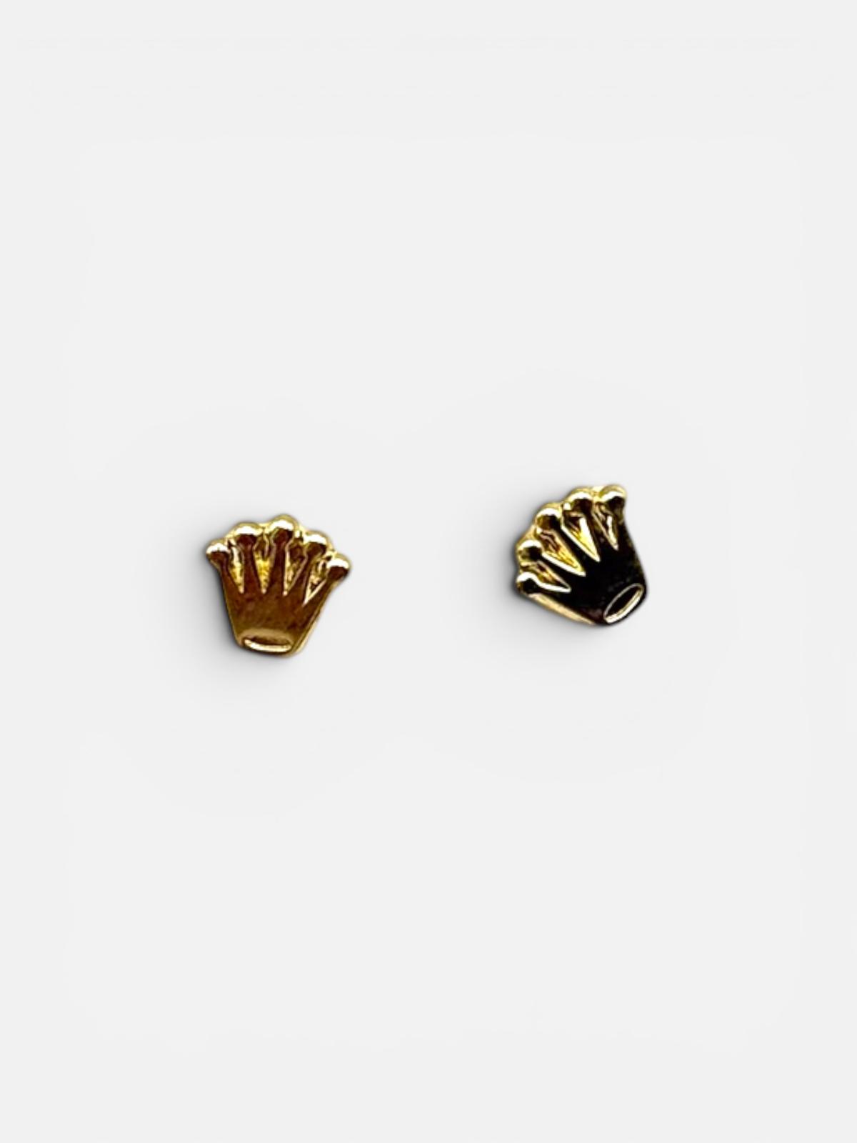 10K Gold Queen Crown Stud Earrings
