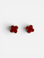 10K Gold Clover Stud Earrings