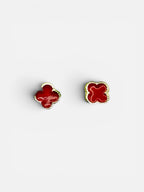 10K Gold Clover Stud Earrings