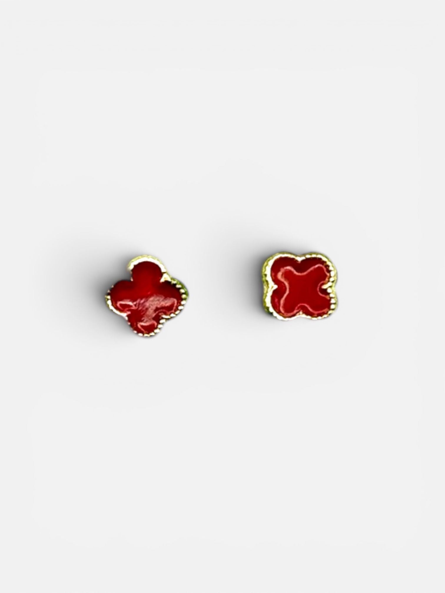 10K Gold Clover Stud Earrings