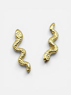 10K Gold Snake Stud Earrings