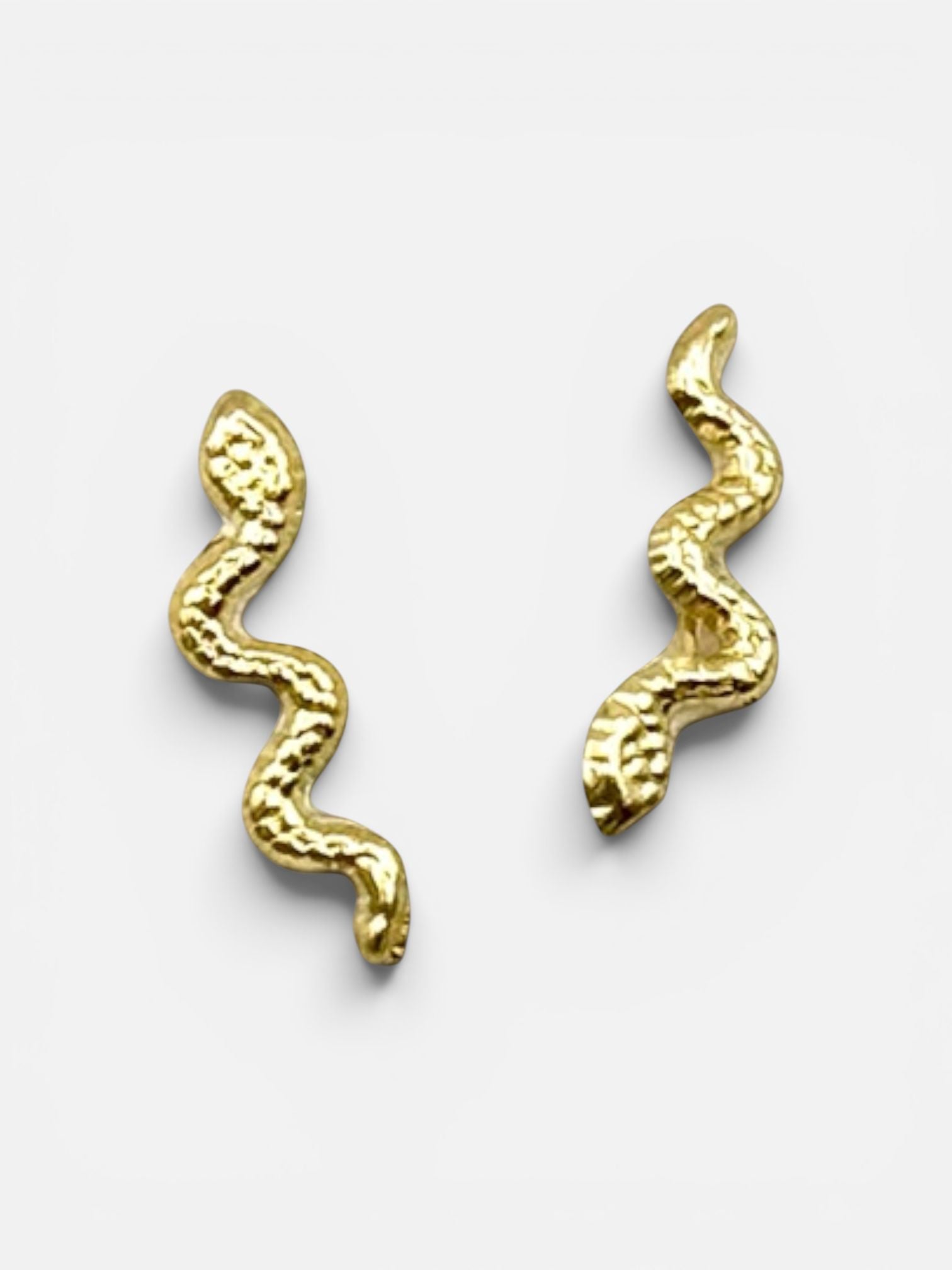 10K Gold Snake Stud Earrings