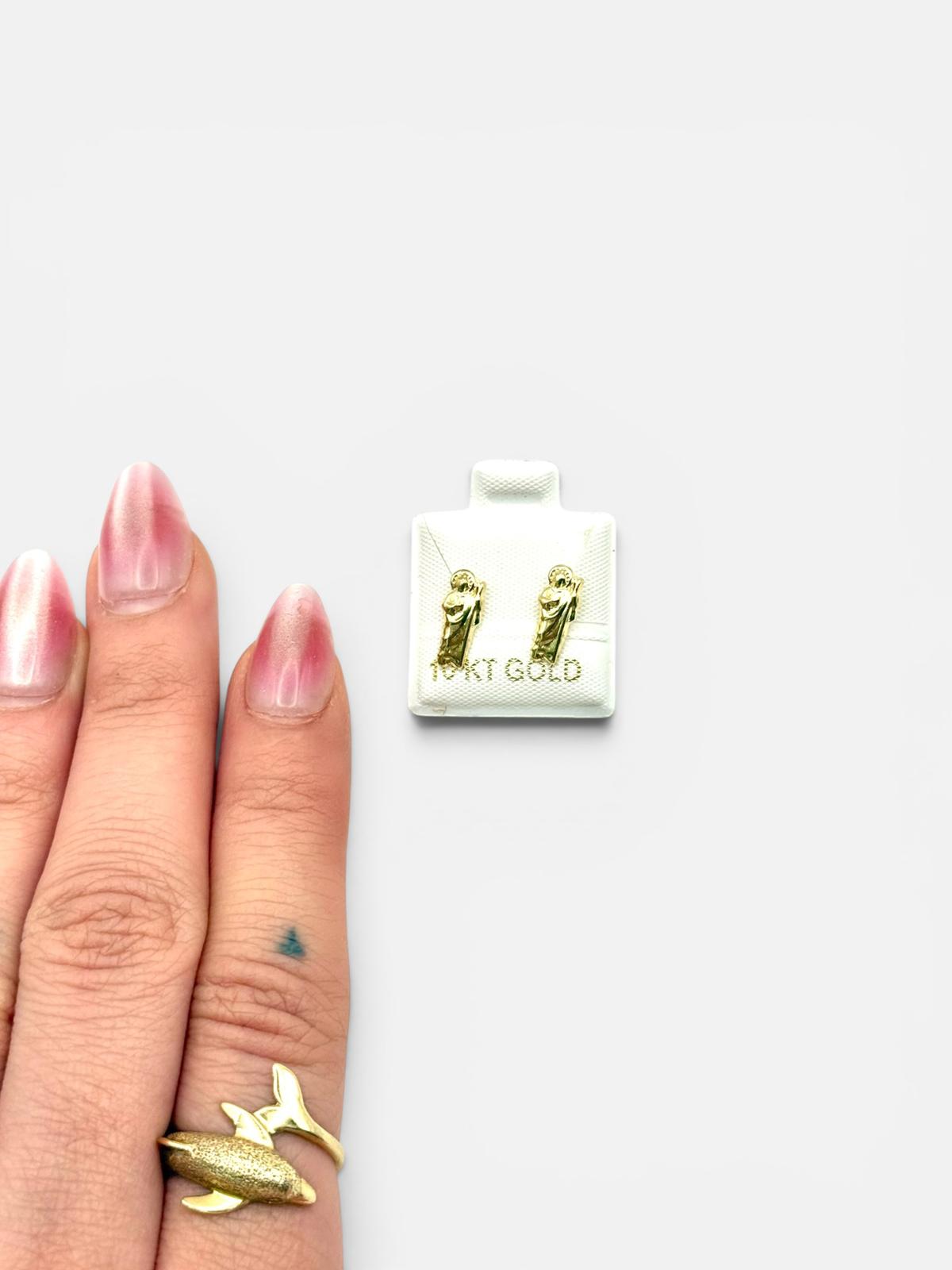 10K Gold St Benedict Stud Earrings