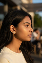 10K Gold Sun Stud Earrings