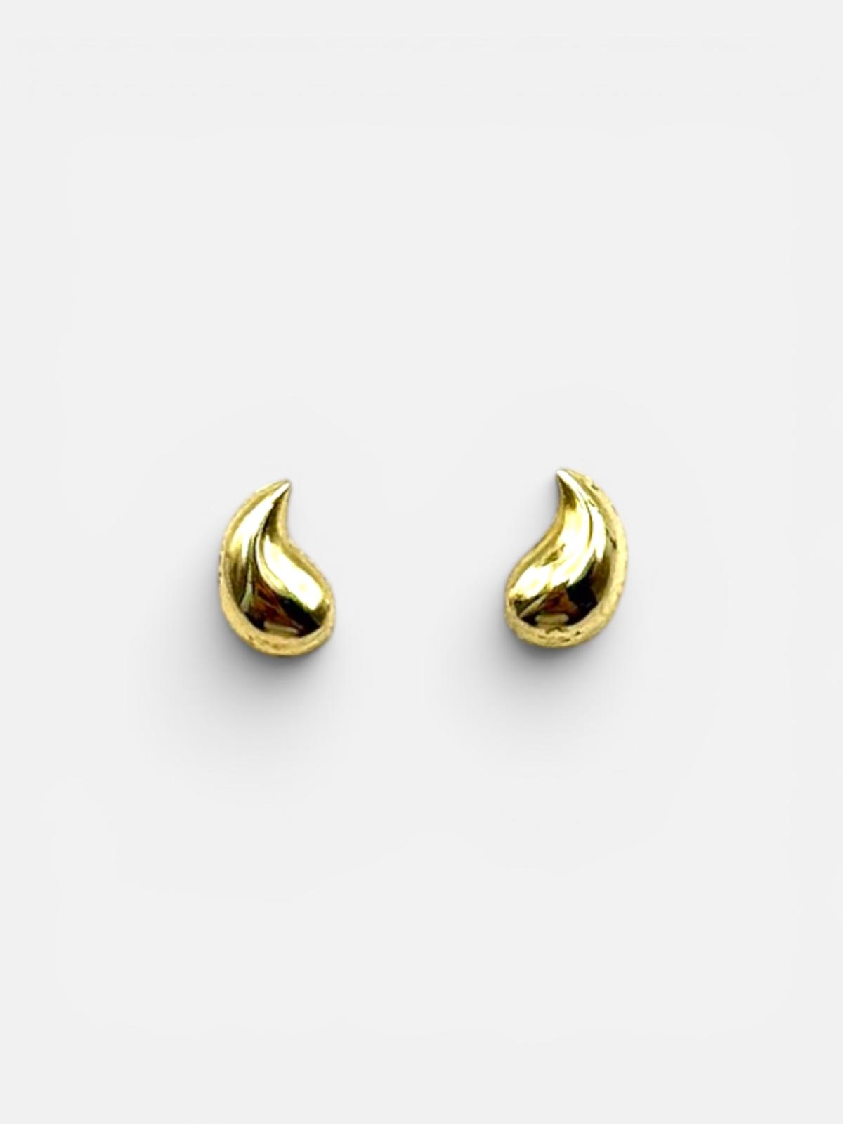10K Gold Water Drop Stud Earrings