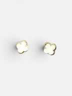 10K Gold Clover Stud Earrings