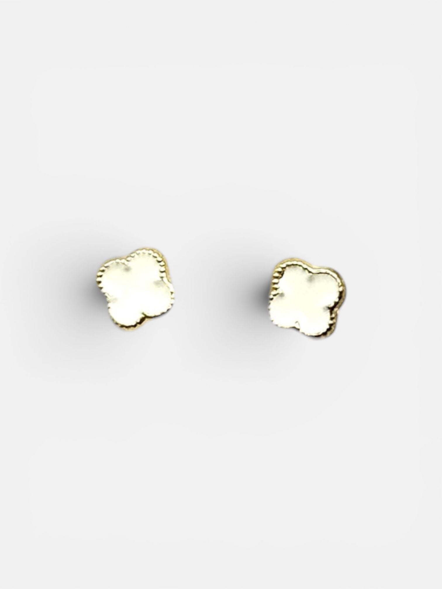 10K Gold Clover Stud Earrings