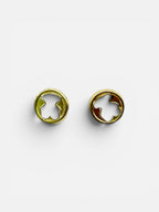 10K Gold White Bear Stud Earrings