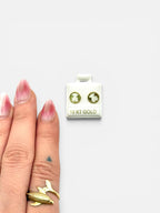 10K Gold White Bear Stud Earrings