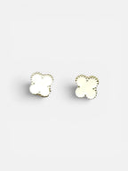 10K Gold Clover Stud Earrings