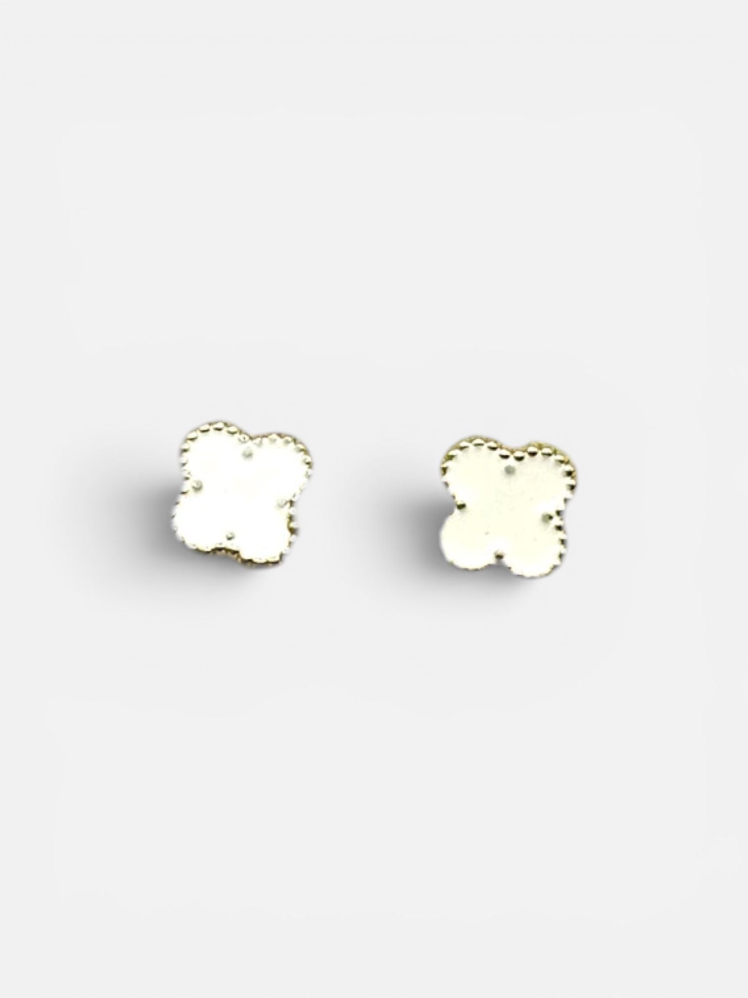10K Gold Clover Stud Earrings