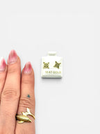 10K Gold Knot Witches Stud Earrings